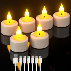 6x SOULBAY polnilne LED čajne svečke USB-C