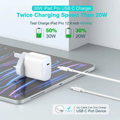 30W USB-C polnilnik s kablom USB-C 2 m