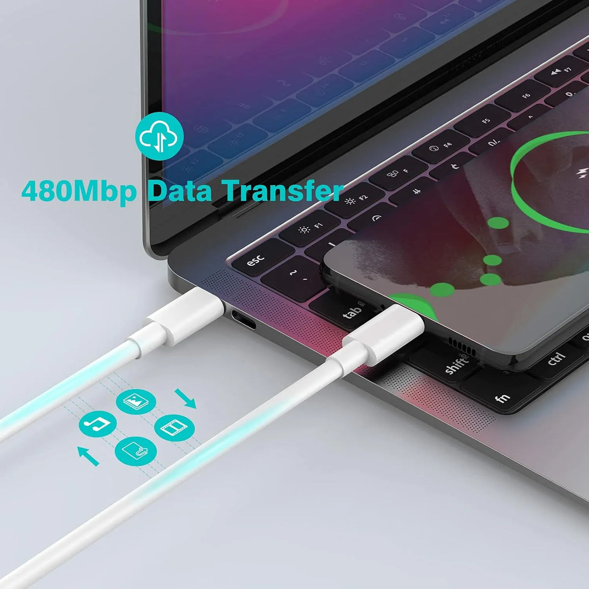 30W USB-C polnilnik s kablom USB-C 2 m