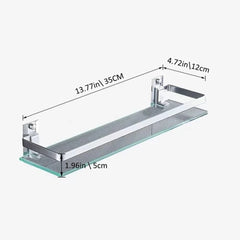MELAIRY 35cm Steklena kopalniška polica z aluminijastim nosilcem