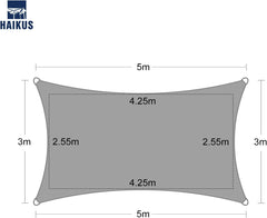 HAIKUS vodoodporno pravokotno senčno jadro – 3 × 5 m