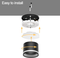 KYOTECH LED stropni nadgradni reflektor,6 W, 3000 K, 550 lm - mat črna