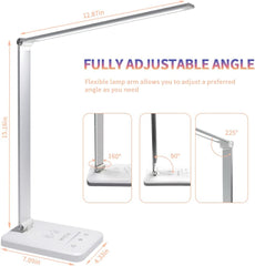 LED namizna svetilka z brezžičnim polnjenjem in USB priključkom