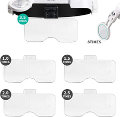 Prostoročna povečevalna očala z 3 LED lučkami - 14x povečava