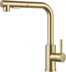 FORIOUS Kuhinjska Armatura Z Izvlečno Pršno Glavo In Dvojnim Načinom Delovanja - brušeno zlato
