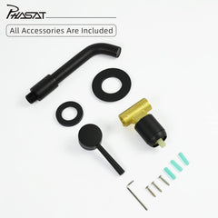 PHASAT stenska medeninasta armatura za umivalnik z 360° vrtljivim izlivom