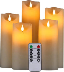 HANZIM 5x LED sveča iz pravega voska z daljincem