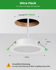 12x HOMEOW LED vgradna stropna svetilka 7W 6000K IP44