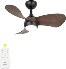 FANSHAIN stropni ventilator z lučko, premer 76 cm, 6 hitrosti, oreh