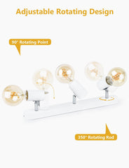 KYOTECH 3-smerna stropna svetilka v vintage slogu