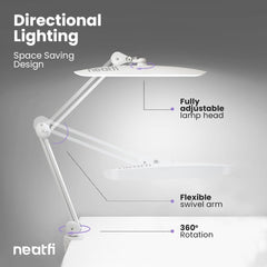 NEATFI XL LED zatemnilna namizna svetilka s sponko - 51 cm