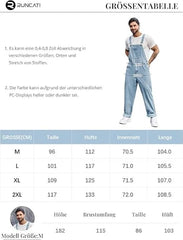 RUNCATI XL moške denim hlače z naramnicami