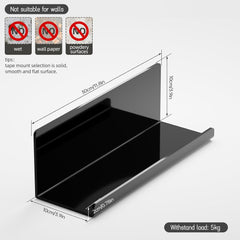 Toski komplet 2 akrilnih stenskih polic brez vrtanja - 30 cm