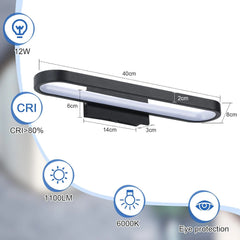 LIGHTESS 40 cm LED kopalniška svetilka za ogledalo