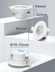 3x AIGOSTAR 85 mm LED vgradna svetilka - 4000 K
