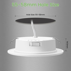 ALUSSO komplet LED vgradnih luči s tremi barvnimi temparaturami – 6 kosov