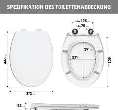 RAINSWORTH toaletni pokrov z mehkim zapiranjem in antibakterijsko površino