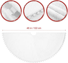 GARNECK 122cm belo krilo za božično drevo z mehko plišasto podlogo