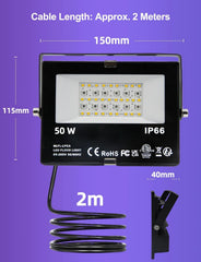 2x HEKEE 50 W RGB LED reflektor z daljincem