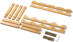 YUNNASI naravni leseni regal za vino, 2 nivoja, za 8 steklenic