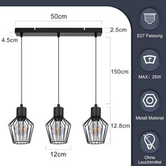 LICHTMALER viseča svetilka s 3 žarnicami za jedilnico in kuhinjo
