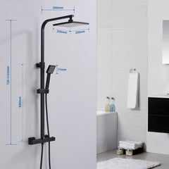 HOMEMELODY Tuš sistem z termostatom, dežno prho in nastavljivo višino