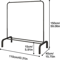 JIUYOTREE kovinsko stojalo za oblačila z spodnjo polico za čevlje