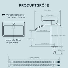 FORIOUS Kopalniška Armatura Z Vodopadnim Izlivom - 110 mm, Mat Črna
