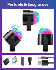 2x RIYO Disco LED luči z 360° vrtenjem in daljinskim upravljalnikom