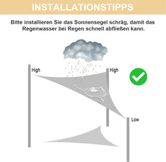 HENG FENG vodoodporno trikotno senčno jadro – 3,6 × 3,6 × 3,6 m