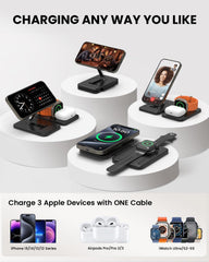 3-v-1 brezžična polnilna postaja za iPhone, Apple Watch in AirPod
