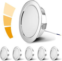 KYOTECH vgradna krom LED svetilka za pohištvo, 4 W, 4000 K, nevtralna bela, zatemnljiva, G4