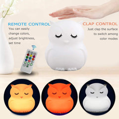 GLINRUI silikonska nočna lučka z 9 barvami za otroke