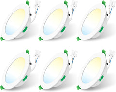6x ALUSSO 95 mm LED vgradni reflektorji s 3 barvnimi temparaturami - 5W