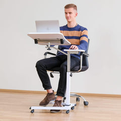 TATKRAFT nastavljiva mizica na kolesih za prenosnik z dodatno površino za miško