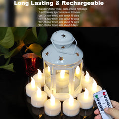 5x HJINGCHEN polnilne LED čajne svečke z daljincem in časovnikom