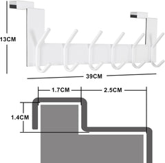 Notranji vratni obešalnik iz nerjavečega jekla s 6 kavlji