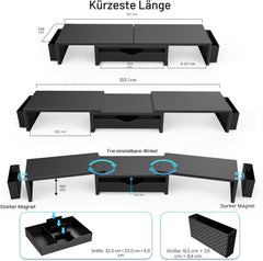 2x PYGOCERERI kovinsko stojalo za monitorja z predalom in držali