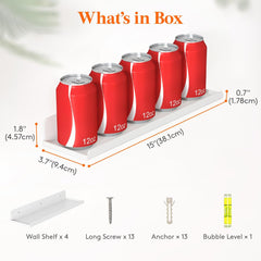 LIFEWIT komplet 4 belih akrilnih visečih polic