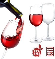 FWEEK komplet 4 plastičnih kozarcev za vino 580 ml – prozorni