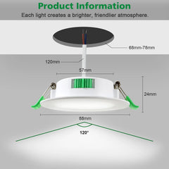 20x FYNOKST 88 mm LED vgradni reflektor 7 W IP44