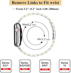 MIOHHR Eleganten Kovinski Pašček za Apple Watch 38/40/41 mm