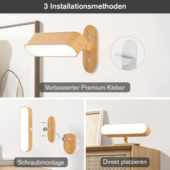 HENSAM brezžična LED stenska svetilka z baterijo