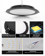 6x GREBEAM LED stropna svetilka 16W 1400lm IP44