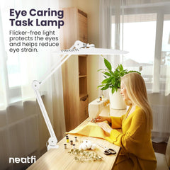 NEATFI XL LED zatemnilna namizna svetilka s sponko - 51 cm