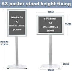 STANDNEE aluminijasto talno stojalo za plakate in obvestila - A3 Format