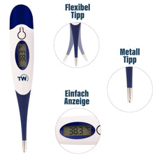 THERMOMETER WORLD digitalni veterinarski termometer za hišne živali z upogljivo sondo