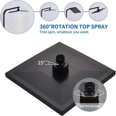 HOMEMELODY Tuš sistem z termostatom, dežno prho in nastavljivo višino