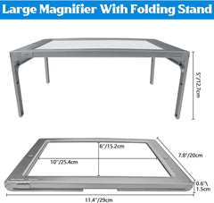 Zložljiva namizna prostoročna lupa s 50 LED lučkami - 4x povečava
