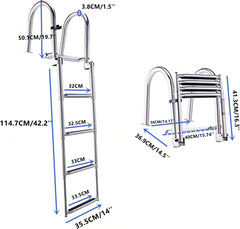 KAOLALI Zložljiva teleskopska lestev lestev za čolne, pomole in plavajoče ploščadi - nosilnost 200 kg
